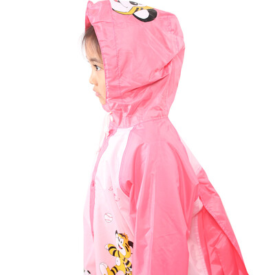 

Paradise umbrella waterproof children cute type jumping tiger backpack type with book bag bit raincoats poncho L code pink D012