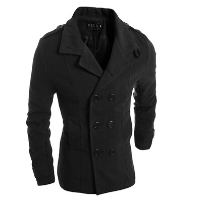 

Zogga New Autumn And Winter Men's woolen Overcoat Epaulet Double-breasted