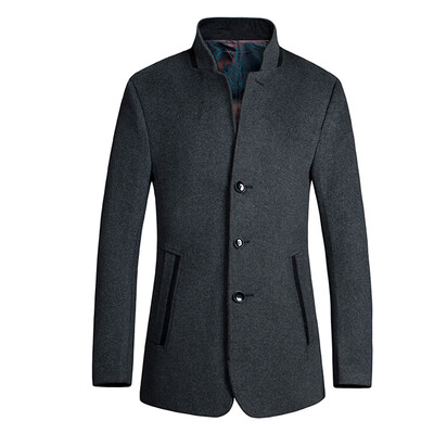 

Necini™ Man'S Winter new men's wool coat collar single-breasted wool coat jacket Parker