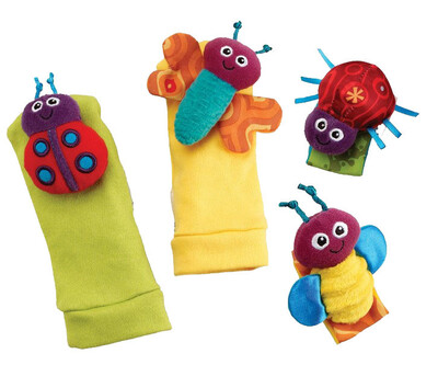 

Baby Gift Toy 4pcs Set Garden Bug&Bee Wrist Rattles+Foot Socks