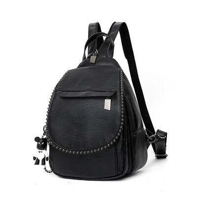 

Pu Backpack for Women 2018 New Korean Version Rucksack Soft Leather Fashion Bag Anti-theft Womens Mochila