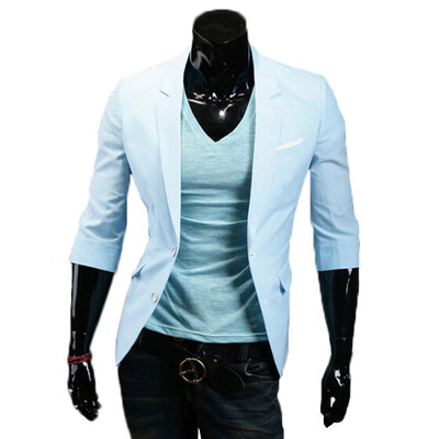 

Zogaa New Mens Suit Slim Half Sleeve