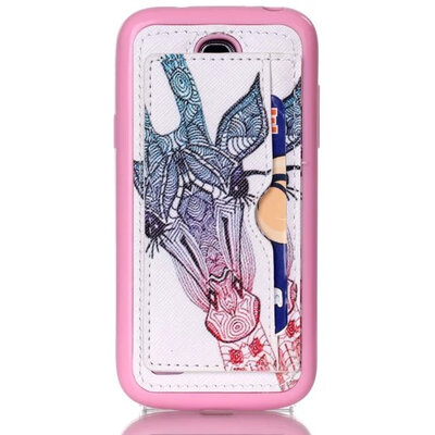 

мити S4 мини - анти - Skid мягкой пу + тпу кожи для Samsung Galaxy S4 мини - i9190 мобильного телефона защитные кожаный чехол карты стоят