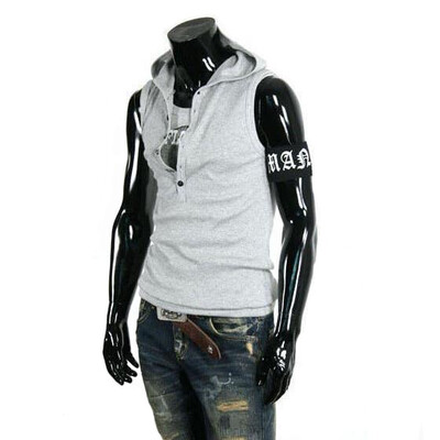 

Zogaa New Mens Vest Buttons Hooded