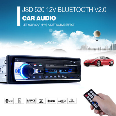 

JSD - 520 12V Bluetooth V2.0 Аудиотехника для автомагнитолы MP3-плеер Радио В-тире Поддержка USB AUX-вход с пультом дистанционного управления FM-радиоприемник