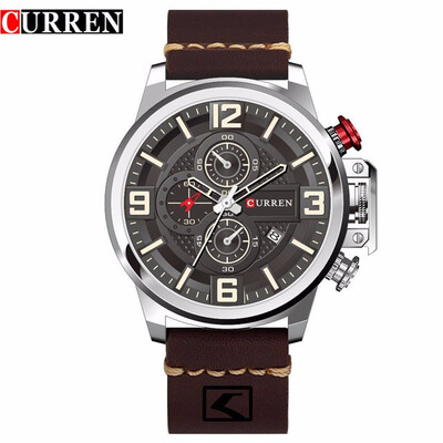 

CURREN 8278 Sport Watch Top Brand Luxury Date Leather Band Chronograph Quartz Wrist Watches Relogio