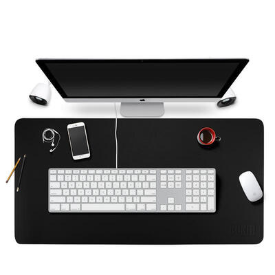 

BUBM gaming keyboard mouse pad waterproof&oilproof large thickening computer office home PU leather table mat BGZD medium gray