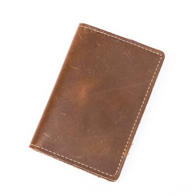 

Simple Mens Card Bags 2 Fold Coin Bag Soft Short Handmade Wallet
