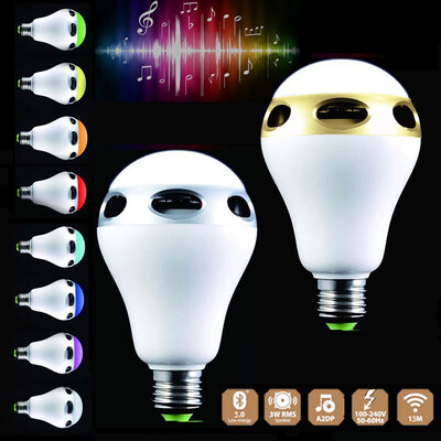 

Bluetooth аудио оратор привел цвет колбы контроля музыку света фары E27 RGB