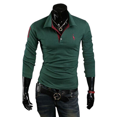 

Zogaa New Men's POLO Shirt Embroidery Fawn Slim