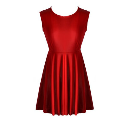 

Women Sleeveless Flared Party Ladies Plus Size Skater TOP Dress