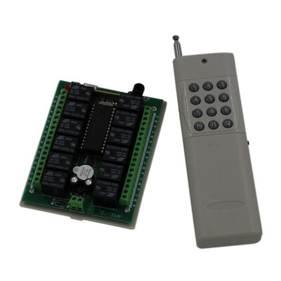 

MITI 12CH remote switch light control 12V Radio Wireless Switch for light lamp LED ON OFF 1 Receiver &1 transmitter