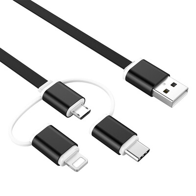 

AFILADO 3 in 1 lightning cable for iphone X 8 7 Micro USB Cable Type C Cable for Xiaomi Samsung S8 Huawei Fast Charging Cable