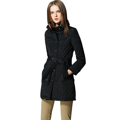 

BURDULLY High Quality Diamond Plaid Double Breasted Coat Winter Jacket Women Elegan Outerwear femme parka mujer invierno 2018