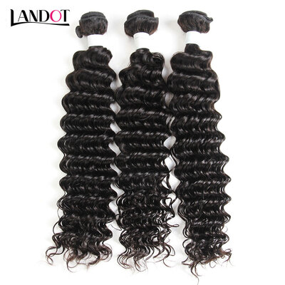 

8A Indian Virgin Hair Deep Wave 100 Human Hair Weaves 3 Bundles Unprocessed Indian Deep Curly Remy Hair Extensions Natural Black