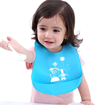 

Preface XUYAN baby waterproof silicone bib baby three-dimensional bib rice bowl 3 loaded orange lion green sun rabbit blue fat bear