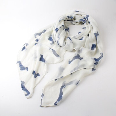 

Guttavalli New Fashion Dogs Print Long Shawl Summer Autumn Viscose Soft Animals Scarf Skinny Vintage Small Dog Wraps