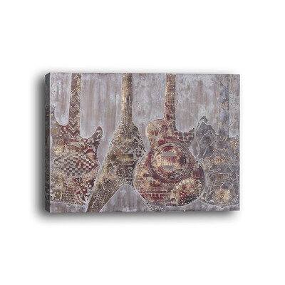 

Framed canvas modern living room bedroom background wall abstract still life guitar decorative painting
