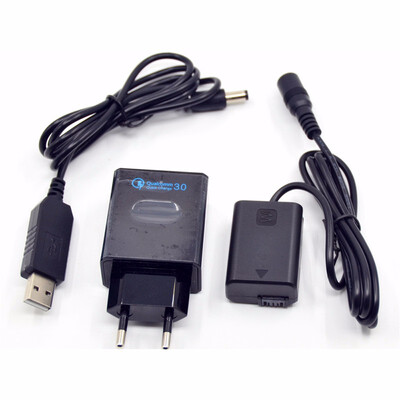

PRO usb cablePW20 DC Coupler NP-FW50 dummy batteryQC3 charger for Sony RX10 a7 a7R a7s II a7II A7000 A6500 A6300 A6000 NEX5 6