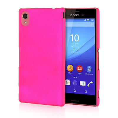 

MOONCASE Hard Rubberized Rubber Coating Devise Back ЧЕХОЛ ДЛЯ Sony Xperia M4 Hot pink