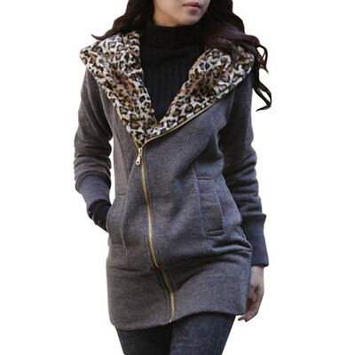 

CT&HF Women Casual Hoodie Fashion Women Hated Hooded Winter Women Zipper Hoody Coat