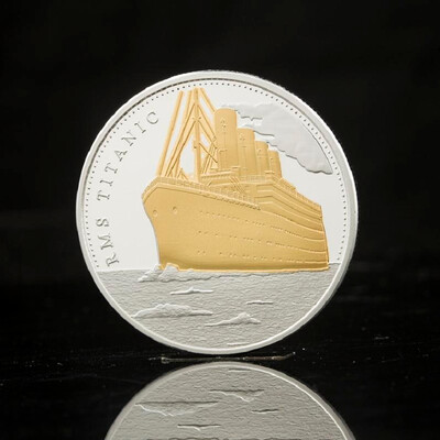 

Titanic sailing commemorative coin British Titanic love souvenir art collection gold bars gold-plated silver plating