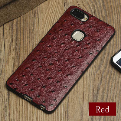 

Genuine Leather Phone Case For Vivo X20 Plus Ostrich texture Back Cover For X9 X9s Plus Cases