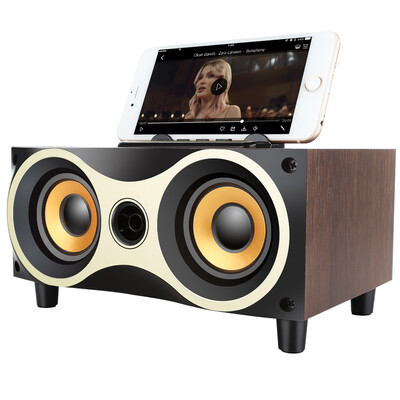 

TOPROAD Portable Wooden Wireless Speaker Subwoofer Stero Bluetooth Speakers Radio FM Desktop caixa de som for iPhone Android
