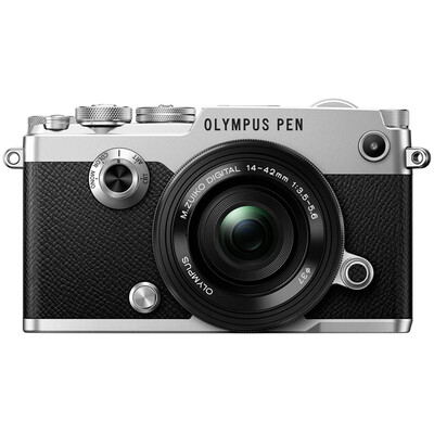 

OLYMPUS PEN-F-1442EZ (electric lens set) silver 20 million pixels built-in WIFI five-axis anti-shake flip touch screen classic retro