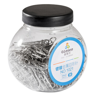 

Glosen nickel-plated rust-proof paper clip paper clip 200 barrel 29mm binding stationery 1021