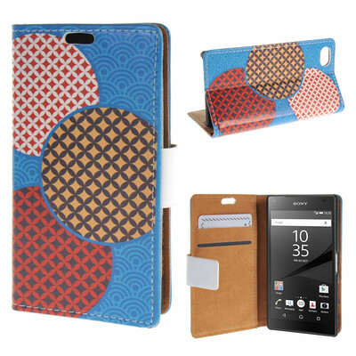 

MOONCASE for Sony Xperia Z5 Compact ( Z5 Mini ) Case Flip Leather Foldable Stand Feature Case Cover [Pattern series] /a12