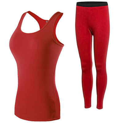 Sexy womens sportswear tight running vest trouser legs womens gym yoga sports suit