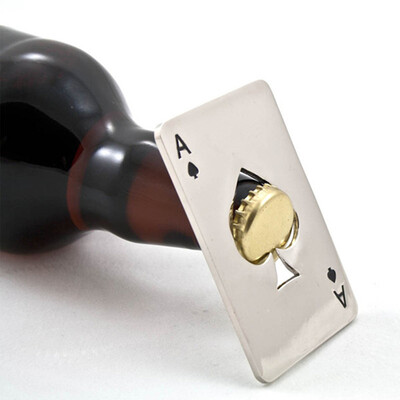 

Stainless Steel bottle opener poker card shaped beer wine bottle cap openers bar opening tools