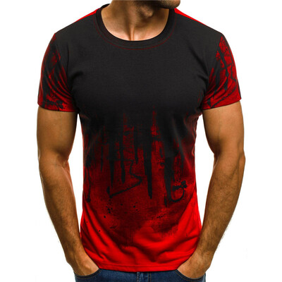 

New Mens Fashion Tide Short Sleeve T-Shirt Mens Casual T-Shirt Summer Fashion Camo Style Slim Sport T-Shirt