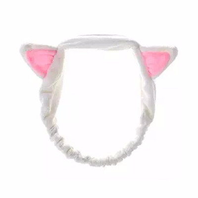 

Beauty Hair Band with Cat Ears for Girls Soft Stretchy Headband Elastic Accessories Face Clean Spa Fluffy Washing Headdress