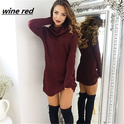 

2018 New Women Turtleneck Sweater Knitwear Shikt Long Sleeve Pullover
