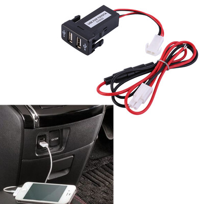 

Авто 2.1A Dual USB порт зарядное устройство для телефона + Аудио вход для Toyota VIGO