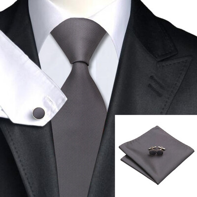 

Hot selling Vogue Men Silk Tie Set High Quality 100 Silk Necktie Handkerchief Cufflinks Set for Formal Wedding Business