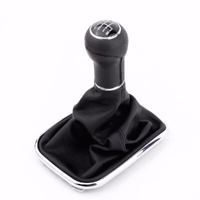 

New 5 Speed Gear Shift Knob Gaitor Boot Black PU Leather for VW Golf Bora Jetta GTi MK4 1999-2004