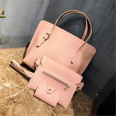 

4 Pcs Womens Fashion Handbags Solid Color Portable Vintage Shoulder Bags