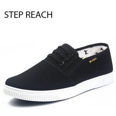 

shoes men loafers casual canvas breathable slip-on Solid black color springautumn rubber zapatos hombre