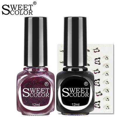 

Sweet Color Healthy Manicure Tasteless Nail Polish Set White Star Flowing Sand 12ml2 Tail Nail Oil Manicure Color Fast Drying Lasting Sand Red Mysterious Black
