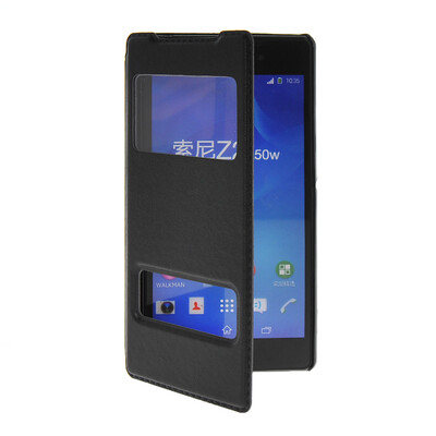 

MOONCASE View Window Leather Side Flip Pouch Stand Shell Back ЧЕХОЛ ДЛЯ Sony Xperia Z2 Black