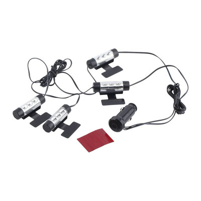 

4шт 3 светодиодных автомобилей зарядки 12V свечение Интерьер Декоративные 4in1 Атмосфера свет лампы