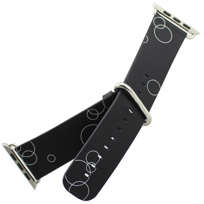 

XHS тысячу круглый коровьей кожаный ремешок (42мм) Черный