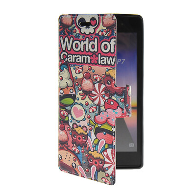 

MOONCASE Cute Pattern Leather Side Flip Wallet Card Slot Pouch Stand Shell Back ЧЕХОЛ ДЛЯ Huawei Ascend P7