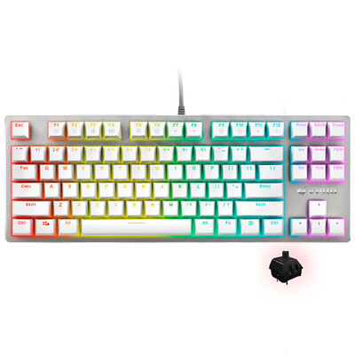 

Rapoo V500RGB подсветкой игровой механической клавиатуры клавиатура с подсветкой клавиатуры ноутбука игровой клавиатуры клавиатуры компьютера белый черный вал