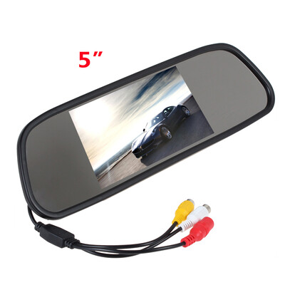 

5-дюймовый TFT LCD Автомобильный монитор заднего вида с зеркалом заднего вида с парковкой + ночное видение заднего вида заднего вида заднего обзора с широким углом