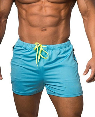 

Mens Swimming Fitted Shorts Bodybuilding Workout Gym Running Tight Lifting Shorts