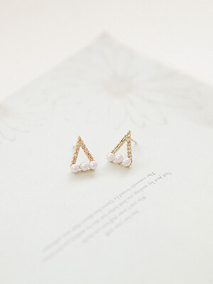 

ONICE 925 Sterling Silver Eearing with Triangle Design accented Cultured Pearls WQE017